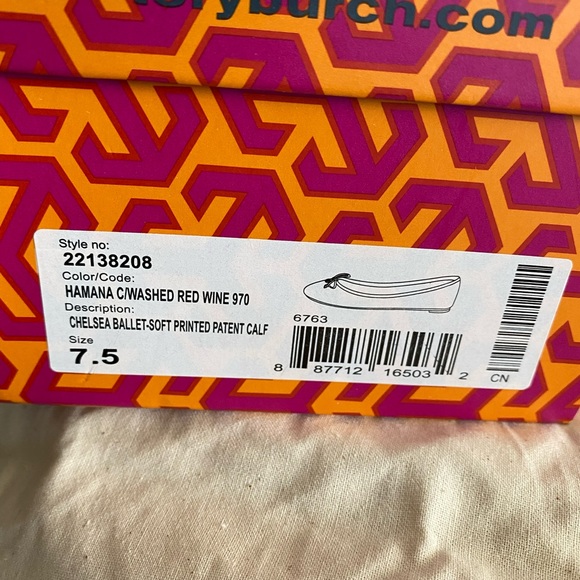 Tory Burch ballet slipper floral print red wine - Picture 3 of 3